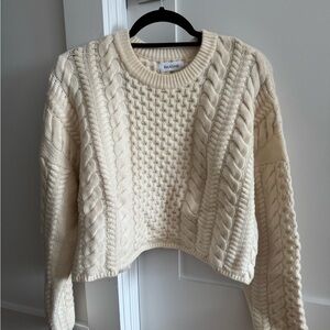 NAADAM Ivory Cable Knit Sweater